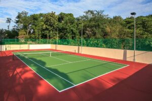 Tennis court in residential block